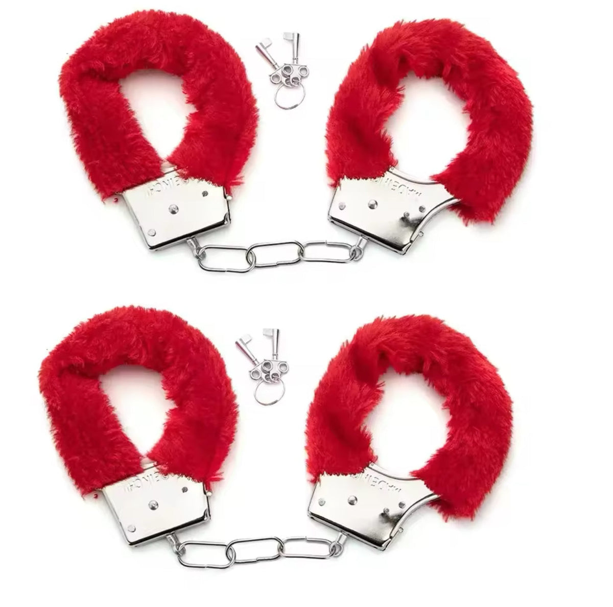 Two Piece HandCuffs | Red Fluff