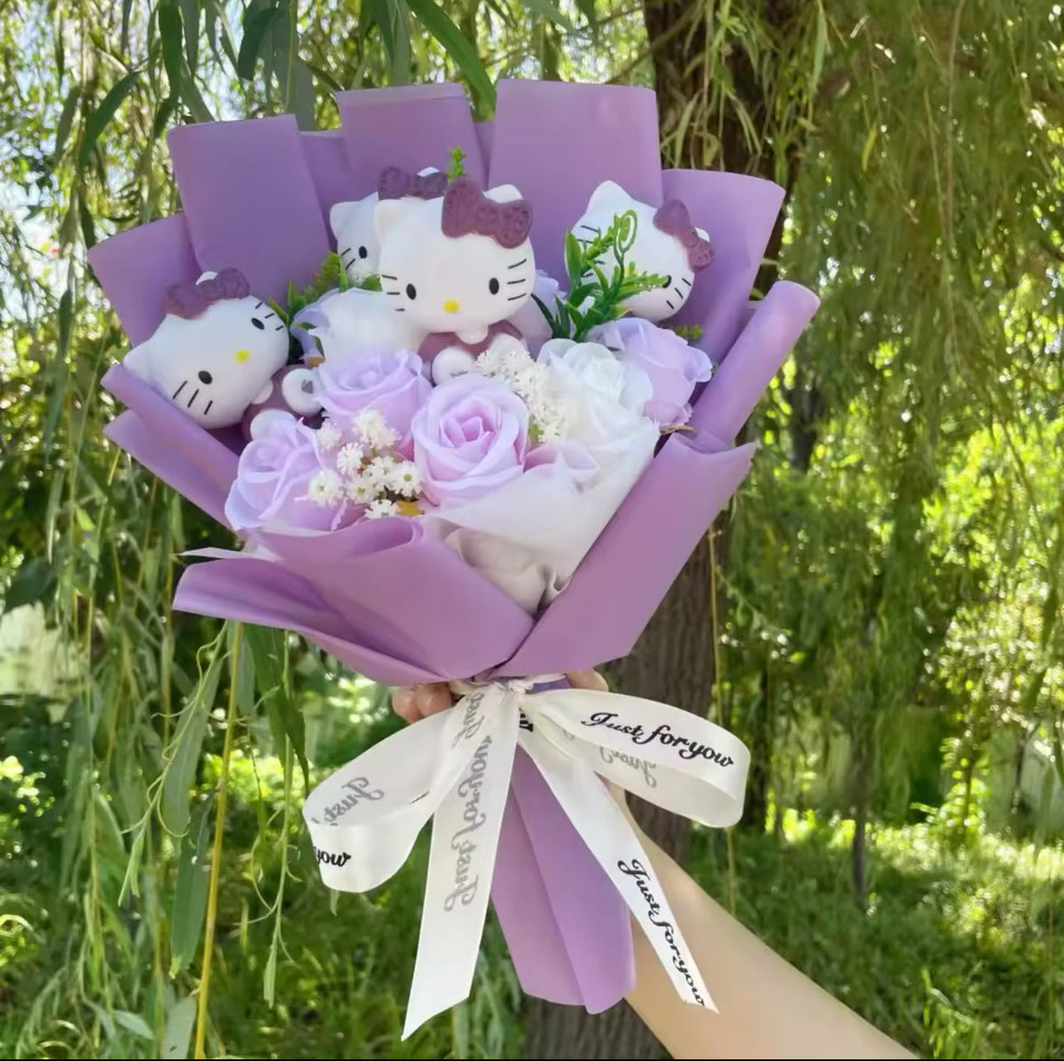 HK Purple Flower Purple Vail Flower Bouquet