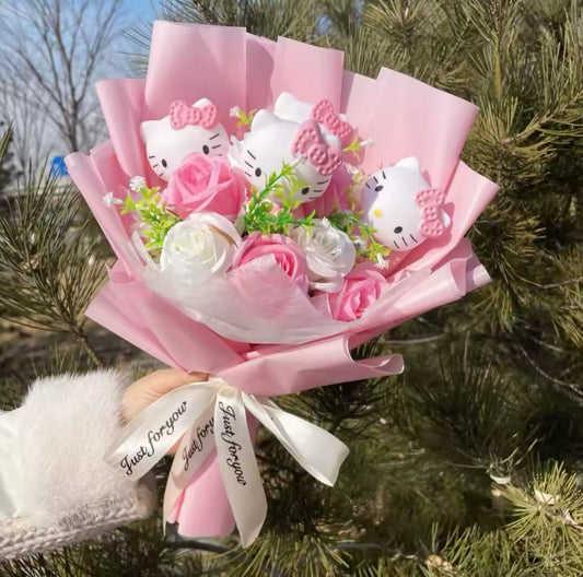 HK  Pink Rose Flower Bouquet