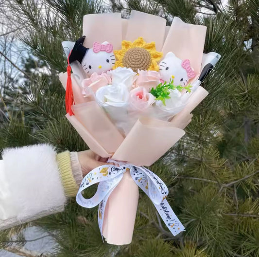 HK Graduation Pink Vail Flower Bouquet