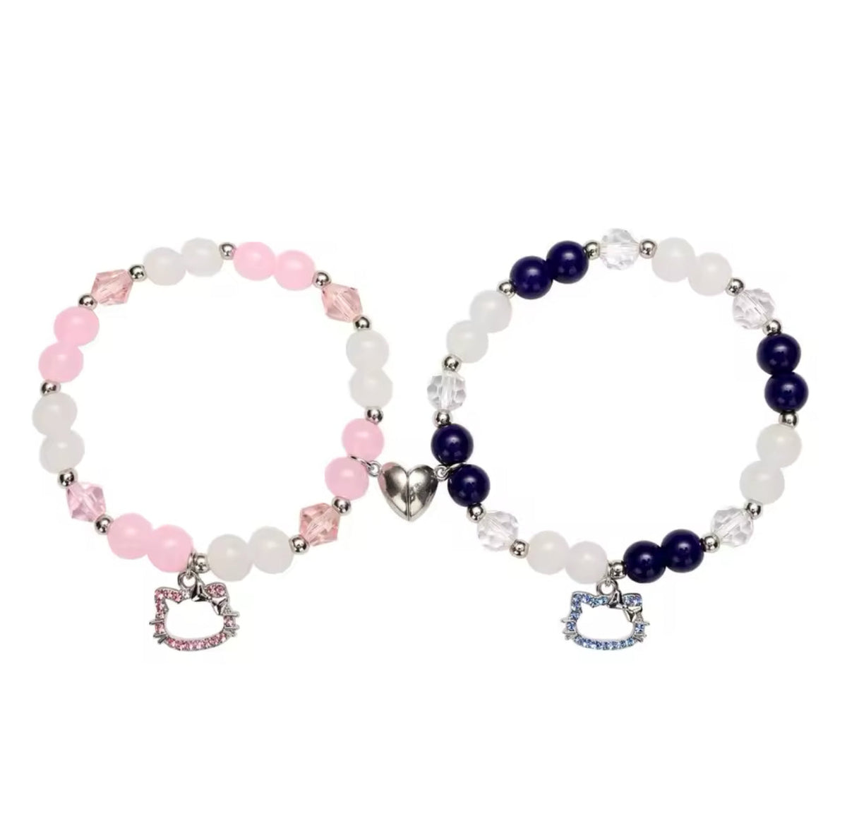 HK Spider man Black & White , Pink Matching Bracelet